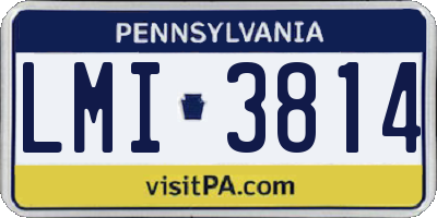 PA license plate LMI3814