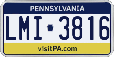 PA license plate LMI3816