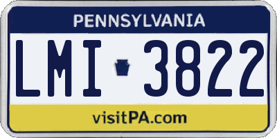 PA license plate LMI3822