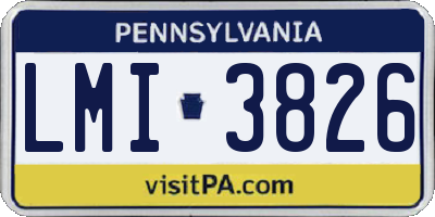 PA license plate LMI3826