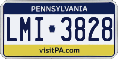 PA license plate LMI3828