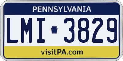 PA license plate LMI3829