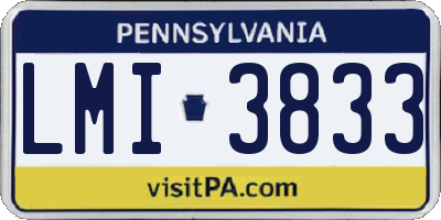 PA license plate LMI3833