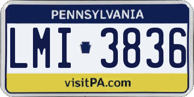PA license plate LMI3836