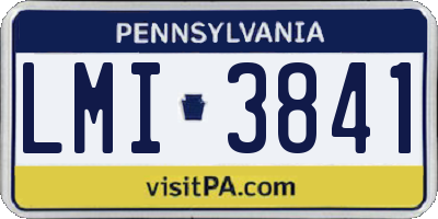 PA license plate LMI3841