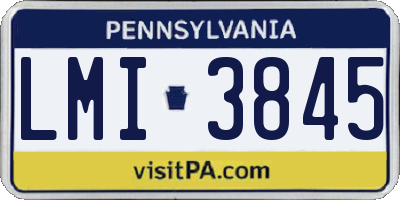 PA license plate LMI3845