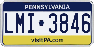 PA license plate LMI3846