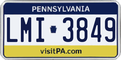 PA license plate LMI3849