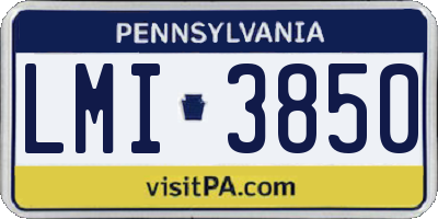PA license plate LMI3850