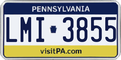 PA license plate LMI3855