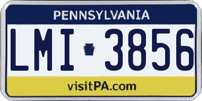 PA license plate LMI3856