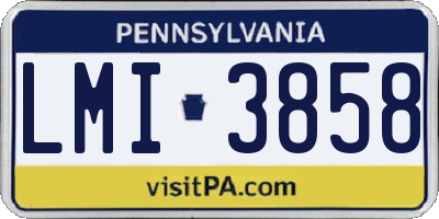 PA license plate LMI3858