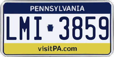 PA license plate LMI3859