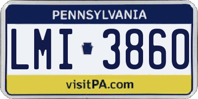 PA license plate LMI3860