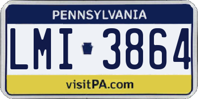 PA license plate LMI3864