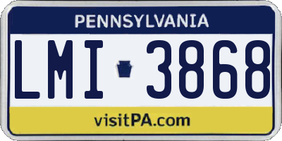 PA license plate LMI3868