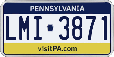 PA license plate LMI3871