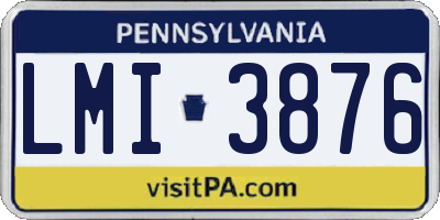 PA license plate LMI3876