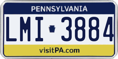 PA license plate LMI3884