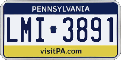 PA license plate LMI3891