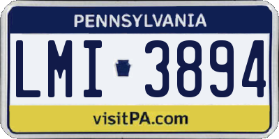 PA license plate LMI3894