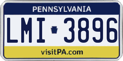 PA license plate LMI3896