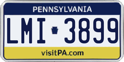 PA license plate LMI3899