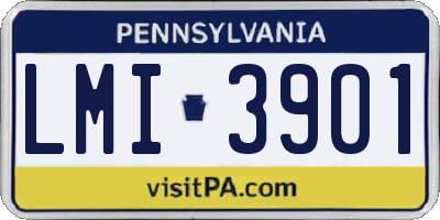 PA license plate LMI3901