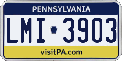 PA license plate LMI3903