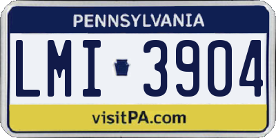 PA license plate LMI3904