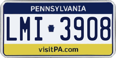 PA license plate LMI3908
