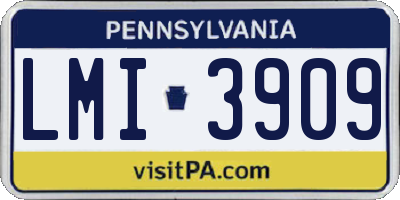 PA license plate LMI3909