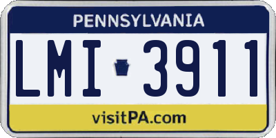 PA license plate LMI3911