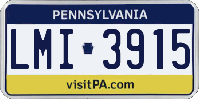 PA license plate LMI3915
