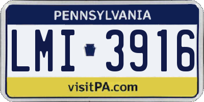 PA license plate LMI3916