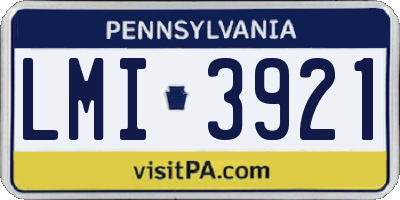 PA license plate LMI3921