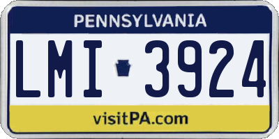 PA license plate LMI3924