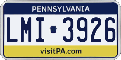 PA license plate LMI3926