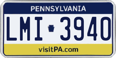 PA license plate LMI3940