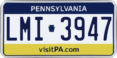PA license plate LMI3947