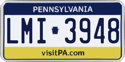 PA license plate LMI3948