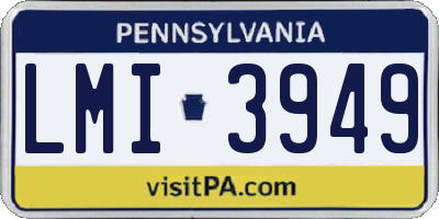 PA license plate LMI3949