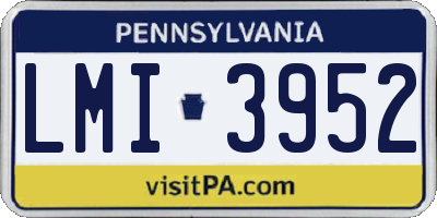 PA license plate LMI3952