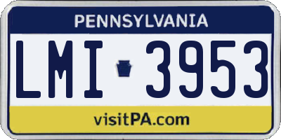 PA license plate LMI3953
