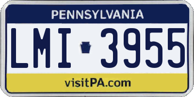 PA license plate LMI3955