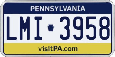 PA license plate LMI3958