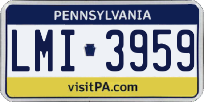 PA license plate LMI3959