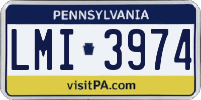 PA license plate LMI3974