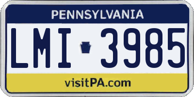 PA license plate LMI3985