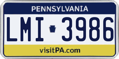 PA license plate LMI3986